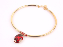 women choker necklaces glass crystal gold necklace pendant new fashion gem stone statement necklace jewelry chocker