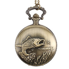 Unisex Fish Alloy Analog Quartz Pocket Watch (Bronze)