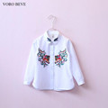VORO BEVE 2017 spring Girls cotton girl blouses child embroidery shirt tops School shirts Kids Girl