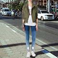 Free Shiping Fashion Women s Trousers Low Waist Pants Feet Cotton Elasticity Slim Gradient Color Denim