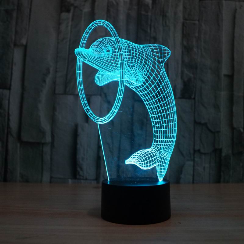 JC-2856 Amazing 3D Illusion led Table Lamp Night Light with animal dolphin  shape