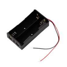 Battery Storage Case Plastic for 2 x 18650 Box Holder Black With Wire Lead hot new