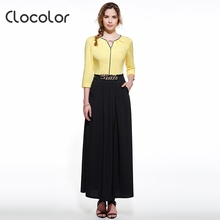Clocolor 2016 summer maxi dress black party o-neck floor-length women polyester polyester long black dress maxi dress