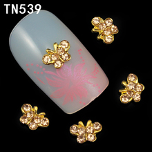 10pcs Glitter Butterfly Rhinestones 3d Nail Art Decorations, Alloy Nail Sticker Charms Jewelry for Nail Gel/Polish Tools TN539