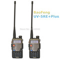 2 PCS BaoFeng Walkie Talkie UV 5RE Plus Black Dual Band Two Way Radio 136 174