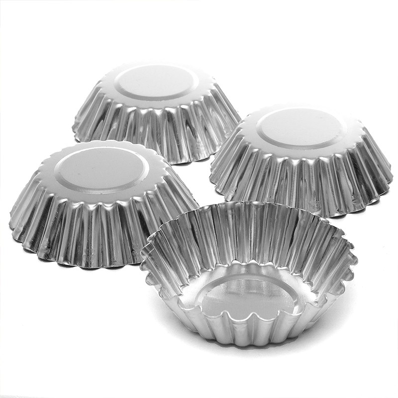 2020 Wholesale /Flower Shape Egg Tart Mold Aluminum Metal 7 Cm Cupcake