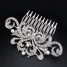 New Design Pearl Bridal Hair Jewelry Charm Silver Plated Crystal Hair Combs Hairpin Wedding Hair Accessories