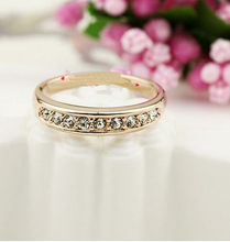 White Crystal Circle Ring Size 4 5 6 7 8 9 Available Alloy electroplating 18K Rose
