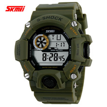 2015 New Skmei Sport Men Brand S Shock Watches Clock Outdoor Quartz LED Digital Casual Male Dress Watches Military Wristwatches