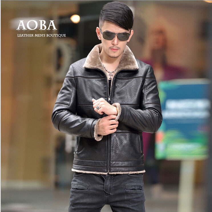 2015 Men Leather Jacket Motorcycle Jacket Autumn& Winter Overcoat Slim Casual Coats Mens Leather Jackets And Coats Veste Homme