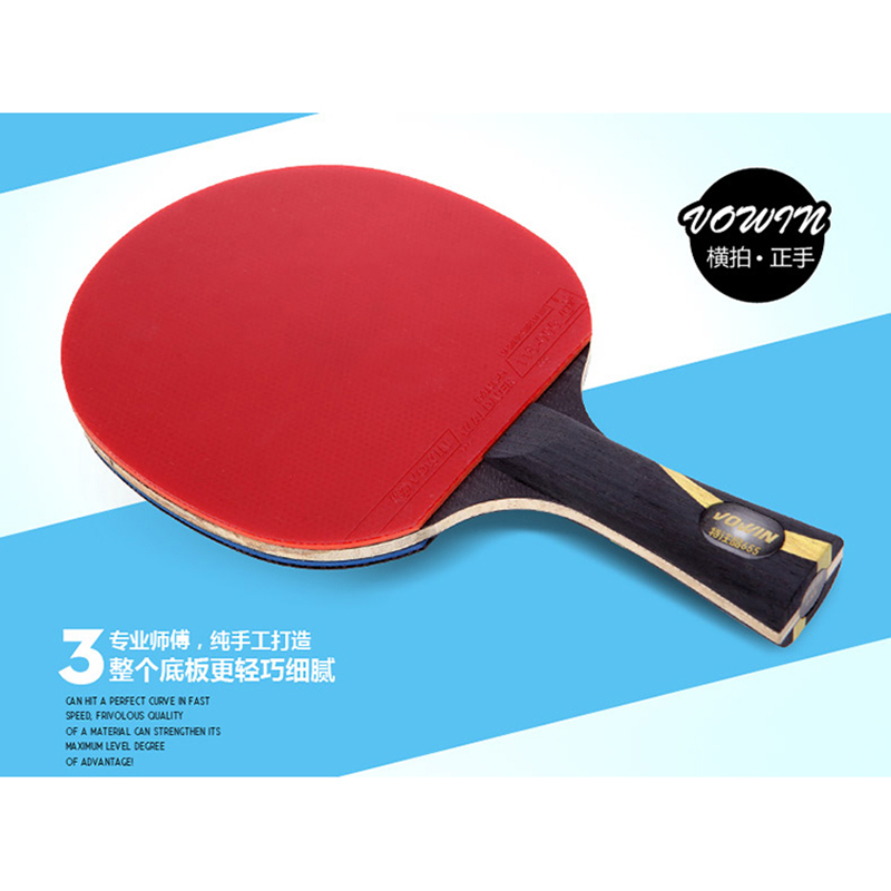 Good Quality Rubber Long Handle Shake-hand Table Tennis Racket Pingpong Rackets Paddle Carbon Wooden Straight Grip Short Holder