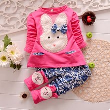 2015 Autumn/Winter Fashion Baby Girls Warm Clothing Set Suit Cotton Children Coat + Pants Kids Clothes Sets