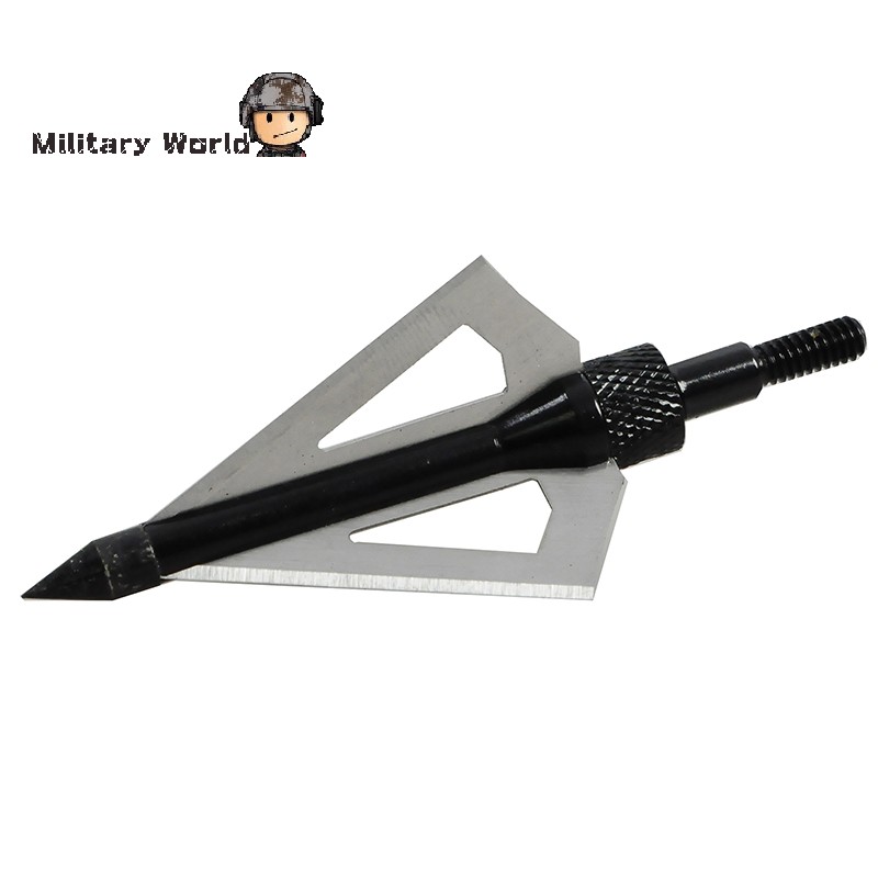Hot Sell Hunting Shooting Tactical Archery Arrowhead Broadhead 100 Grain 3 Fixed Blades 2 Cutting Steel