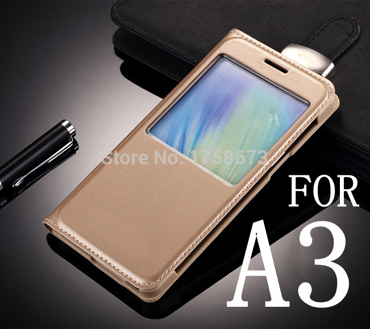 Flip Leather Skin Case for Samsung Galaxy A3 A300 A3000 A300F New Back Cover Luxury View