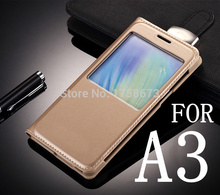 Flip Leather Skin Case for Samsung Galaxy A3 A300 A3000 A300F  New Back Cover Luxury View Window Case