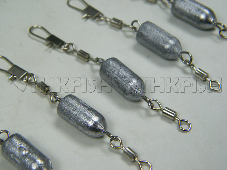 7Pcs 10g Freshwater Sea Lead Rig Fishing Weights With Snap Swivels Lead