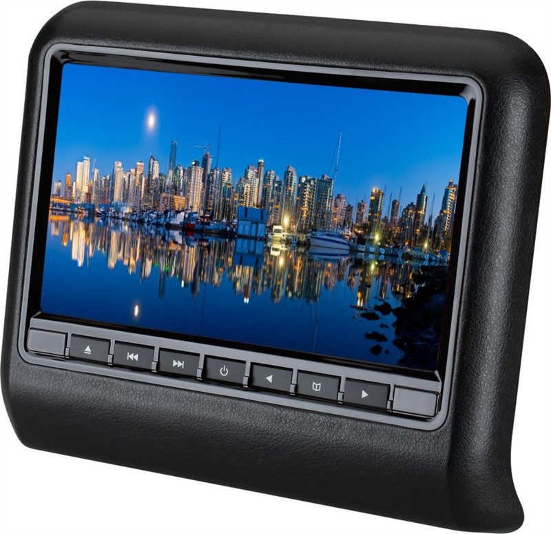 Car head pillow screen 9 inch high-definition LCD screen plug-in type head DVD display built-in game pad and CD-ROM games