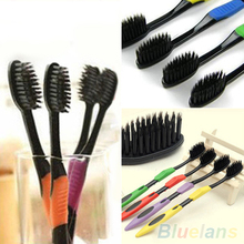 4Pcs Bamboo Charcoal Nano Brush Home Oral Care Double Ultra Soft Toothbrushes 4DGO