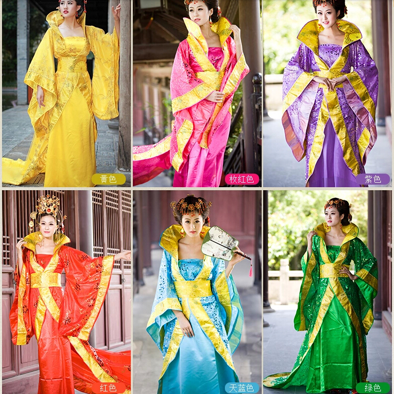Hot Sale New Chinese Ancient Traditional Infanta Royal Dramaturgic Costume Robe Dress Free Shipping XF201503