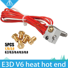 HOT! 5pcs Nozzle E3D V6 3D Printer J-head Hotend for 1.75/3.0mm Direct Filament Wade Extruder 0.2/0.3/0.4/0.5/0.8mm
