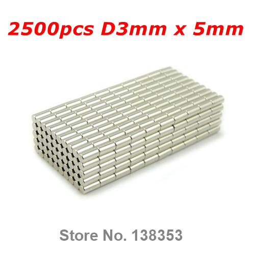 500pcs Bulk Super Strong Rare Earth Neodymium Cylinder Magnets Dia 3mm x 5mm N35 Small Round NdFeB Bar Rod Magnet