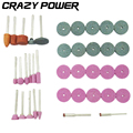 CRAZY POWER 37pcs Polishing Mounted Stone Abrasive Tools Mini Grinding Head Wheel For Electric Dremel Rotary