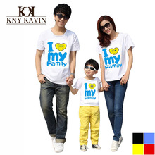 2015 summer style family set clothes for mother and daughter t shirt for father mother and