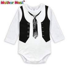 Baby Autumn Bodysuits Long Sleeve Fashion Gentleman Bodysuits For Newborn Baby One Pieces Baby Clothing Cotton