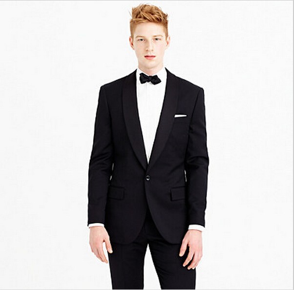 71.1One Button Blazers Shawl Lapel Men\'s Suit Customized Black Groomsmen Suit With Pants Cheap Top Quality Prom Suits