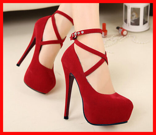 cheap Autumn 2014 new party sexy stiletto red bottom high heels shoes women pumps platform big ...