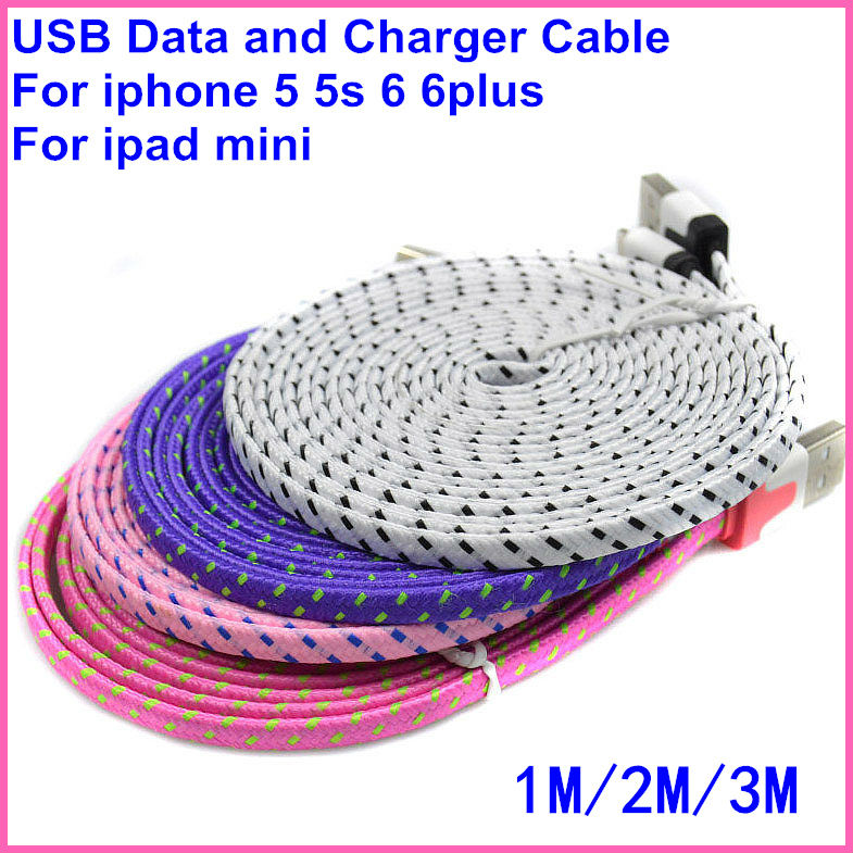 1M/2M/3M 10 Colours  8pin USB Data Sync Charger Cable Micro USB Data Sync Charger Cable Cord Wire for iPhone 5 5s 6 6Plus