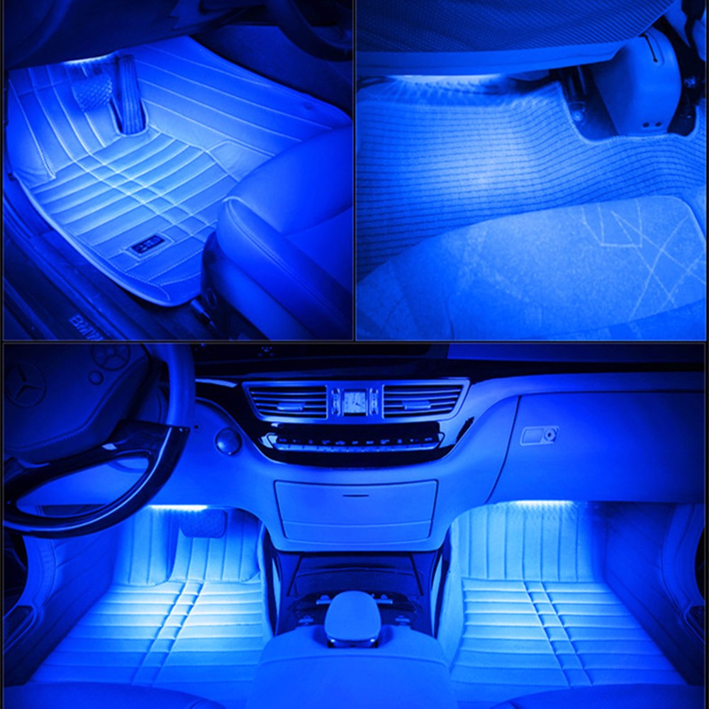 -Blue-Light-4in1-12V-4x-12LED-car-Interior-light-Decorative-Atmosphere-Lights-Car-Styling-Lamp