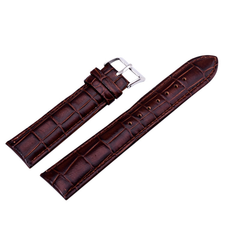 12-24mm brand genuine leather brown unisex watchba...