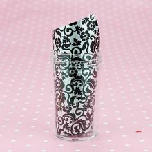 100cm 4cm Black White Flowers AB Transfer Foil Nail Art Stickers DIY Decorations For Decals Nails