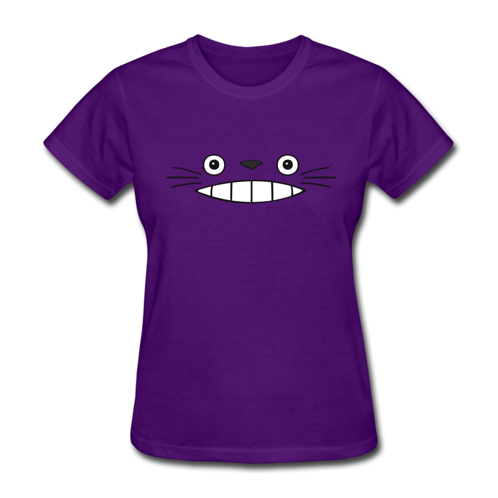 2015 Exercise Totoro Face Minimal Women s t shirt Short Sleeve 100 Cotton 3D T Shirts