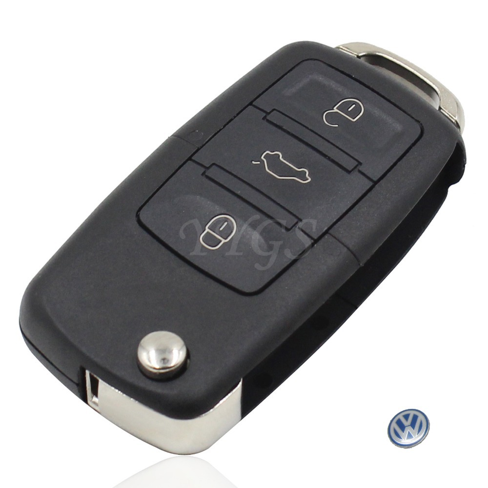 Folding Car Remote Flip Key Shell Case Fob For Volkswagen VW Jetta Golf Passat Polo Bora 3 Button Cover Replace Kits No Blade