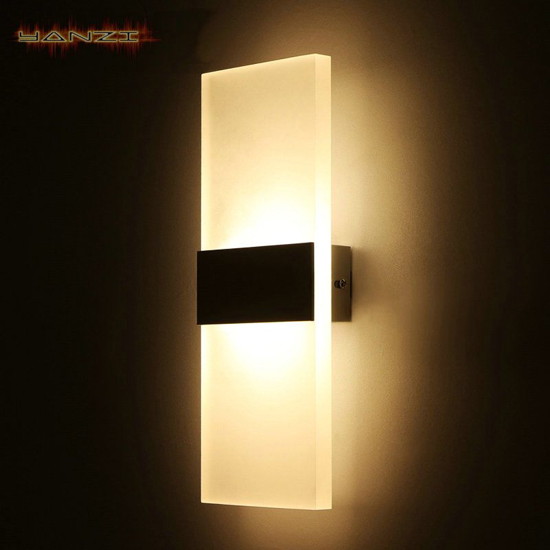 6W Warm White LED Wall Lamp Bedroom Light Bedside Living Room Hallway Balcony Stairs Wall Light Indoor Acrylic Sconce AC85-265V