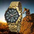 TIMIEP Men s Gold Outdoor Sport Chronograph Analog WristWatch C1298 Double Time Full Steel Led Fashion