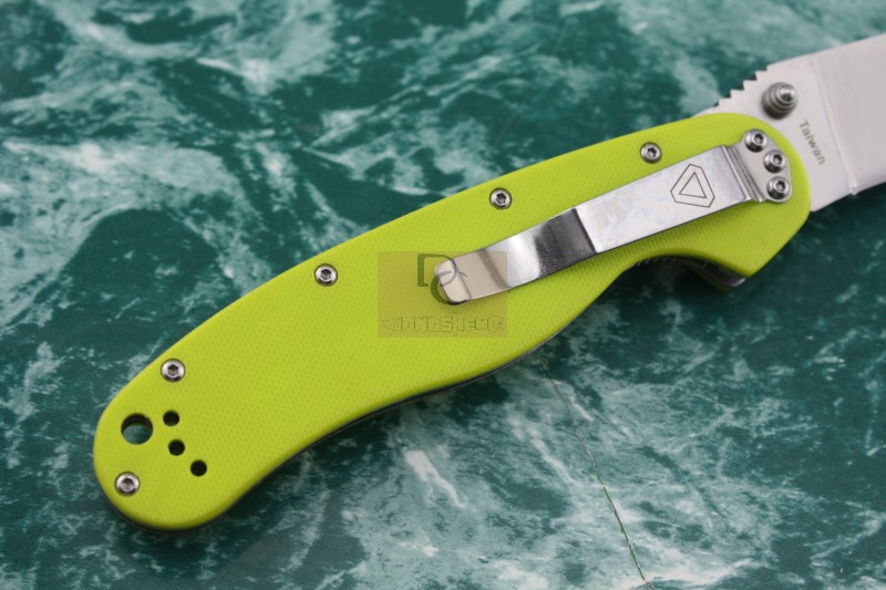 New Ontario RAT Model 1 Big Size Folding knife AUS 8 Blade Yellow G10 handle High
