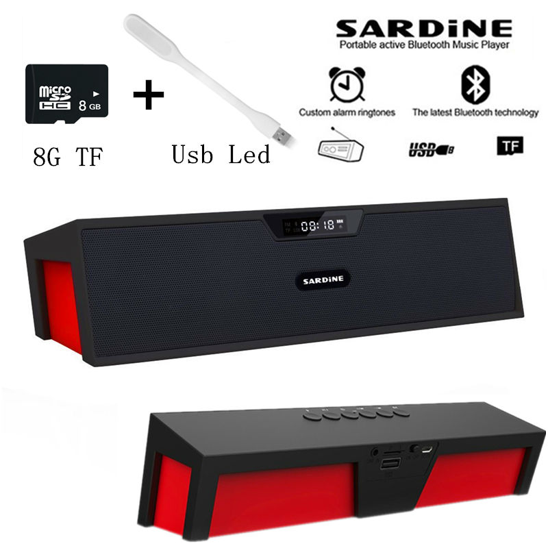 Big power 10W Sardine HIFI portable wireless bluetooth Speaker, Stereo Soundbar TF FM radio subwoofer column for computer player Big power 10W Sardine HIFI portable wireless bluetooth Speaker, Stereo Soundbar TF FM radio subwoofer column for computer player