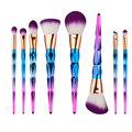 Colorful Diamond Shape Plastic Handle Cosmetic Makeup Brushes Set Kit Blusher Powder Foundation Brush