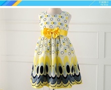 Unkids Kids Girls Dress cute peacock color sleeveless princess dress circle Korean Fashion Blue children s