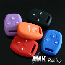 AMK–racing 3 button Key case Silica gel cover  Auto parts for honda for crv key shell have H logo/emblem