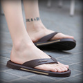 2017 Flat Flip Flops Men Leather Flip flops Mens Slippers Casual Summer Shoes Fashion Beach Men
