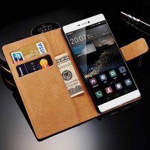 Durable Wallet Genuine Leather Case For Huawei Ascend P8 Luxury Wallet Card Holder Stand Cases Vintage