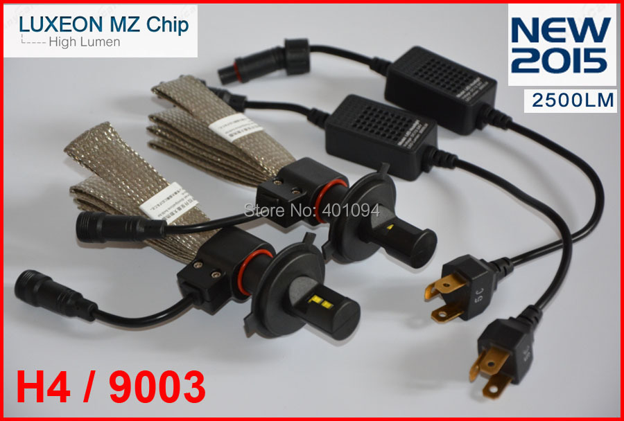 1 Set 2015 NEW H4 9003 HB2 40W 6000LM CREE / PHILIP LED Headlight Kit LUXEON MZ CHIP H/L 12/24V  White 6K 20W/Bulb H13 9004 9007