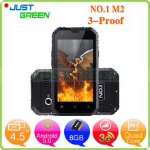 NO.1 M2 3G Waterproof Smartphone 4.5 inch MTK6582 Quad Core 1GB RAM 8GB ROM 13MP Camera Dual Sim GPS Android 5.0 Lollipop Phones