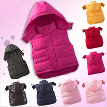 New 2015 Brand children autumn winter clothes girls waistcoat design kids thick cotton warm vest boys down jacket