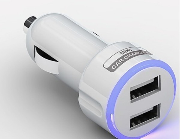 New Dual USB car charger car styling Scalable data line LED indicator Universal mobile phone charger
