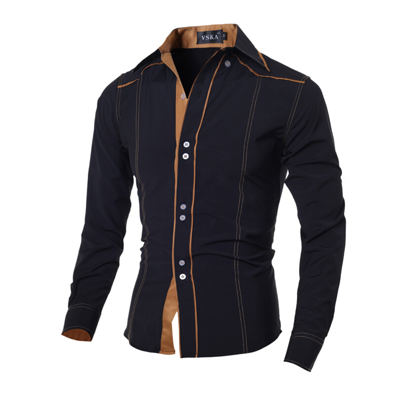 Men Shirt 2015 Fashion Brand Men S Double Button Male Long Sleeved Shirt Camisa Masculina Casual